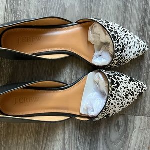 J.Crew Zoe Calf Hair Leather D'Orsay Flats size 7.5